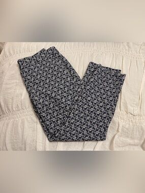 Banana Republic Navy and White Patterned Women’s Ankle Pants
